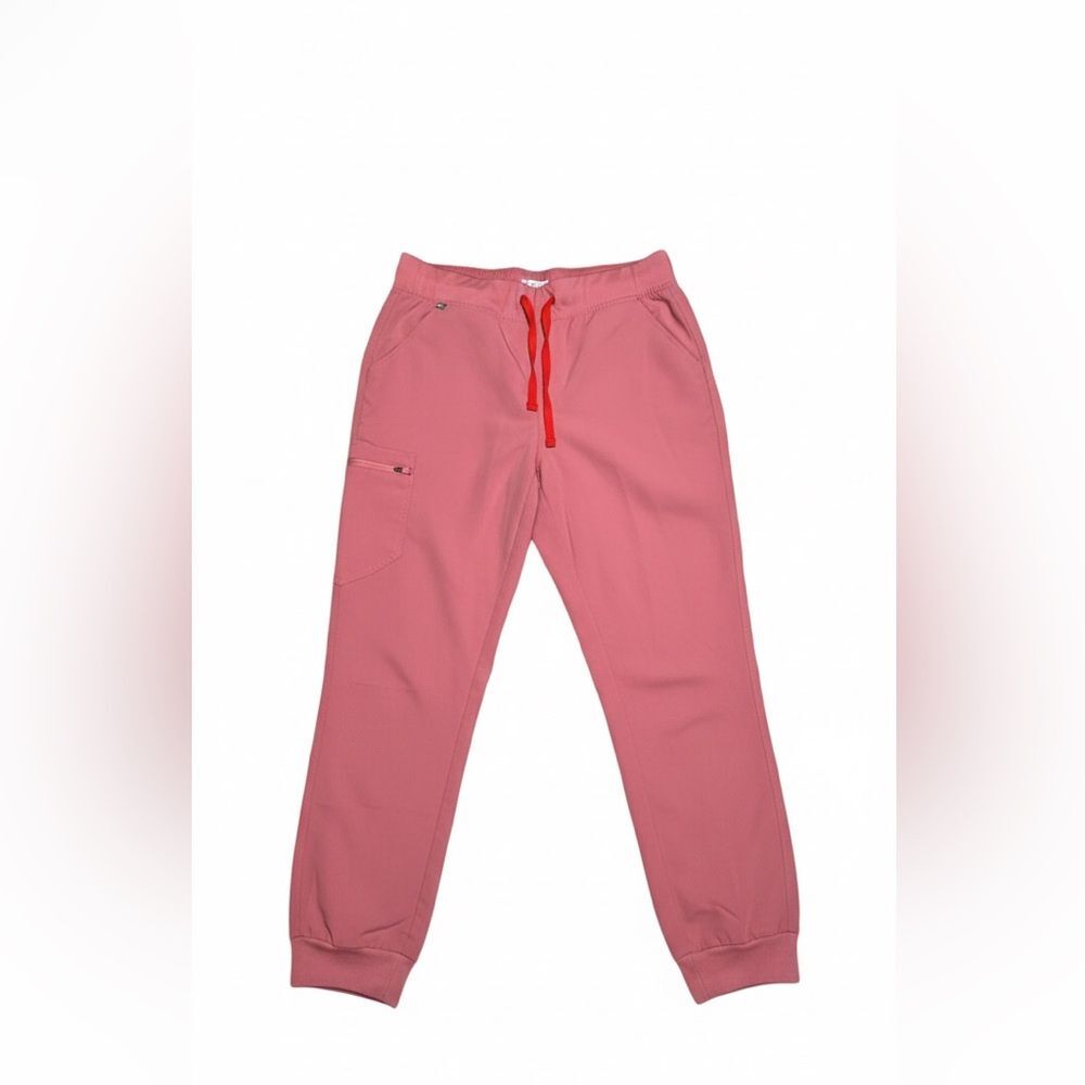 Figs Pink Joggers with Red Drawstring sz M